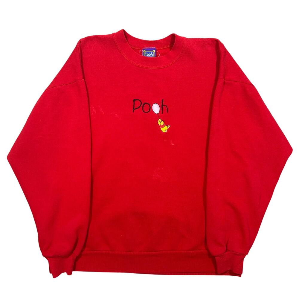 Vintage 90s Winnie The Pooh Embroidered Sweatshirt Men’s XL Red Sweatshirt